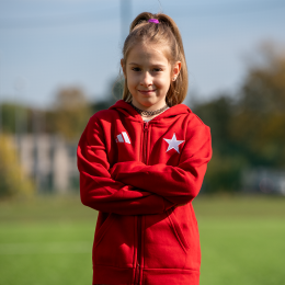 Bluza dziecięca rozpinana z kapturem ADIDAS czerwona "GWIAZDA"