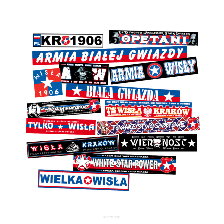 Vlepki 23 seria TS Wisła FLAGI (pakiet 30 sztuk)