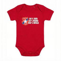 Body czerwone krótki rękaw "50% tata, 50% mama, 100% Wisła"