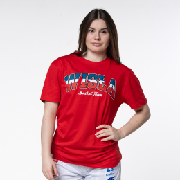 Czerwona koszulka "WISŁA BASKET TEAM"