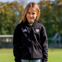 Bluza dziecięca rozpinana z kapturem ADIDAS czarna "WIERNOŚC"