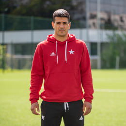 Bluza bawełniana z kapturem ADIDAS GWIAZDA czerwona