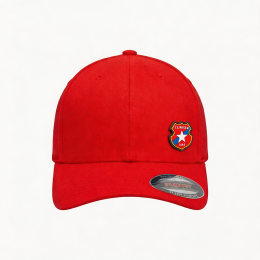 Czapka czerwona "Gumka 3D kolorowy herb" FLEXFIT