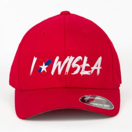 Czapka czerwona "I LOVE WISŁA" FLEXFIT