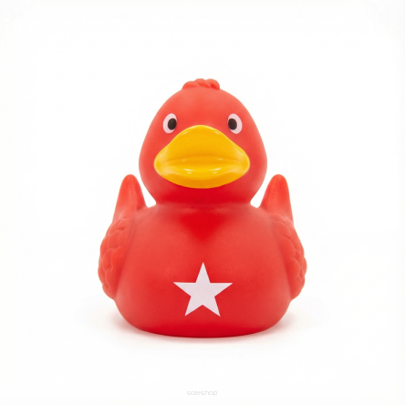 Kaczka gumowa czerwona BIAŁA GWIAZDA