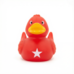 Kaczka gumowa czerwona BIAŁA GWIAZDA