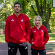 Bluza rozpinana z kapturem ADIDAS czerwona 